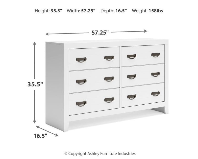 Binterglen California King Panel Bed with Dresser and 2 Nightstands in White from Ashley - Lara Furniture