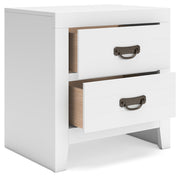 Binterglen California King Panel Bed with Mirrored Dresser and 2 Nightstands in White from Ashley - Lara Furniture