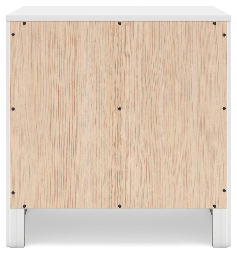 Binterglen California King Panel Bed with Mirrored Dresser and 2 Nightstands in White from Ashley - Lara Furniture