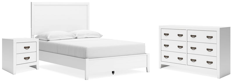 Binterglen Full Panel Bed with Dresser and Nightstand in White - Lara FurnitureYouth Bedroom Set