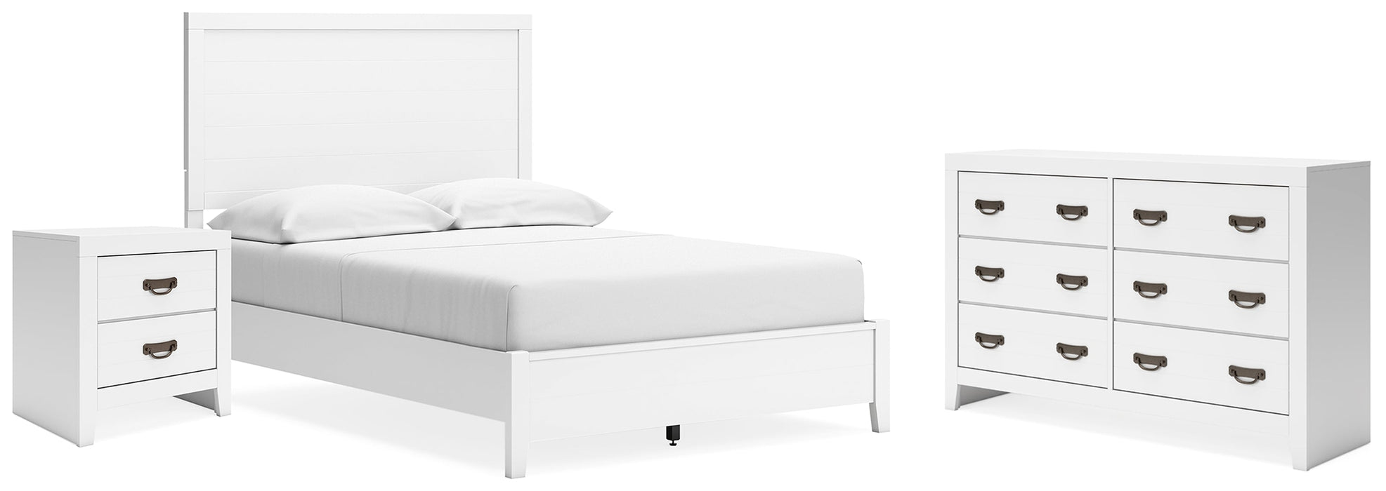 Binterglen Full Panel Bed with Dresser and Nightstand in White - Gate FurnitureYouth Bedroom Set