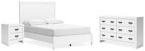 Binterglen Full Panel Bed with Dresser and Nightstand in White - Gate FurnitureYouth Bedroom Set