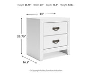 Binterglen King Panel Bed with 2 Nightstands in White from Ashley - Lara Furniture