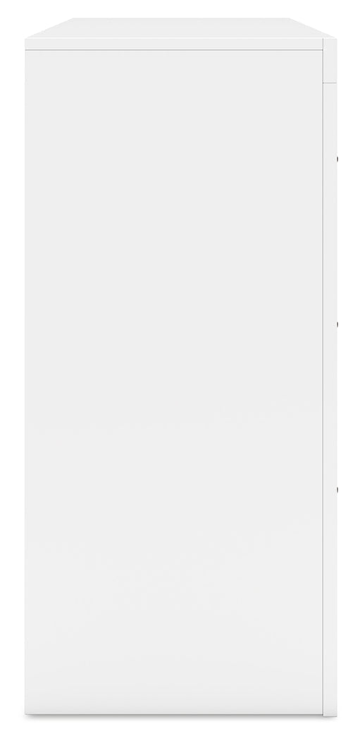 Binterglen King Panel Bed with Dresser and 2 Nightstands in White from Ashley - Lara Furniture