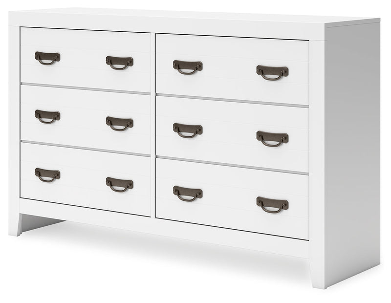 Binterglen King Panel Bed with Dresser and 2 Nightstands in White from Ashley - Lara Furniture