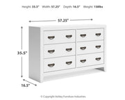 Binterglen King Panel Bed with Dresser and 2 Nightstands in White from Ashley - Lara Furniture