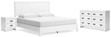 Binterglen King Panel Bed with Dresser and Nightstand in White - Gate FurnitureBedroom Set