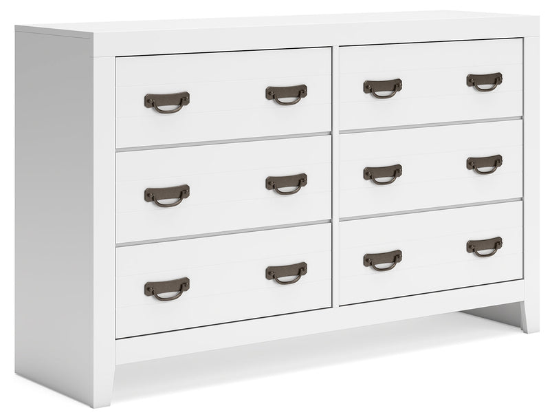 Binterglen King Panel Bed with Dresser and Nightstand in White - Lara FurnitureBedroom Set