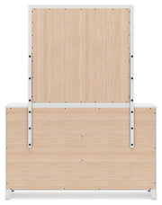 Binterglen King Panel Bed with Mirrored Dresser and Chest in White from Ashley - Lara Furniture