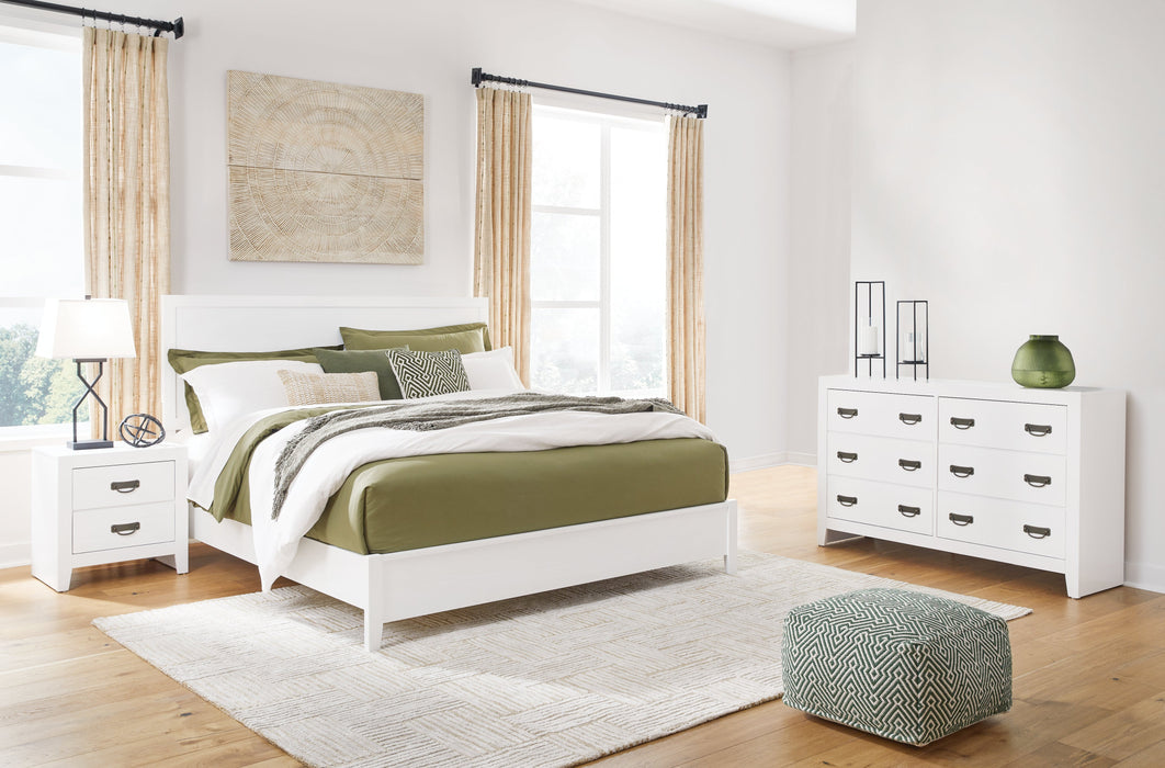 Binterglen Queen Panel Bed with Dresser and Nightstand in White - Gate FurnitureBedroom Set