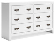 Binterglen Twin Panel Bed with Dresser in White - PKG016596
