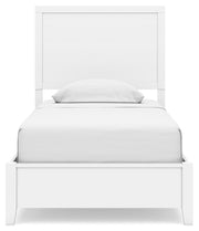 Binterglen Twin Panel Bed with Dresser in White - PKG016596