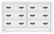 Binterglen Twin Panel Bed with Dresser in White - PKG016596