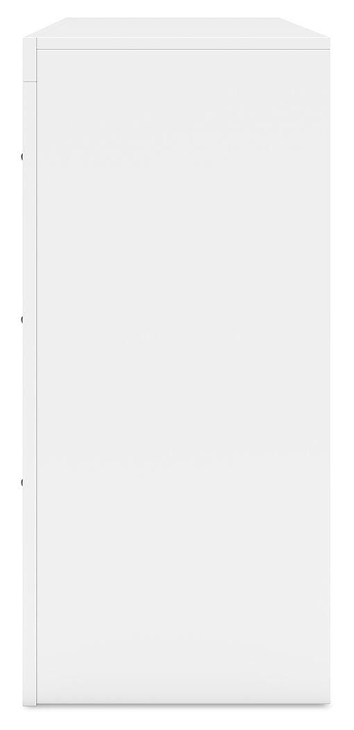 Binterglen Twin Panel Bed with Dresser in White - PKG016596