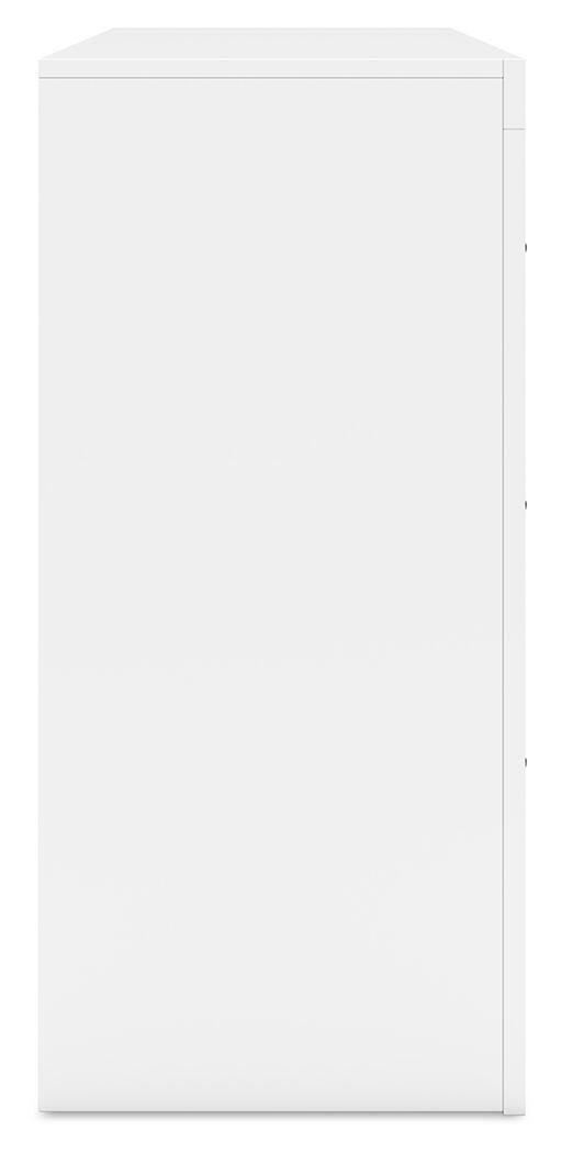 Binterglen Twin Panel Bed with Dresser in White - PKG016596