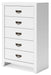 Binterglen White Chest of Drawers - B427-46