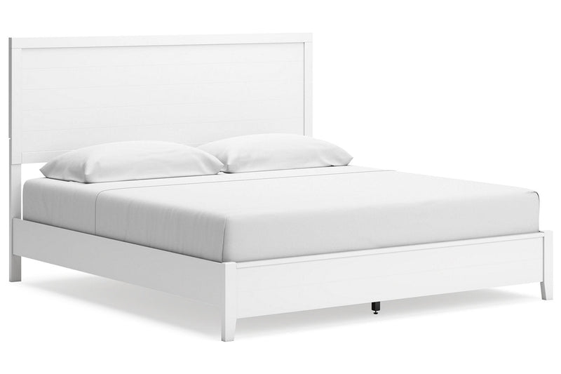 Binterglen White King Panel Bed - Lara FurnitureKing Bed