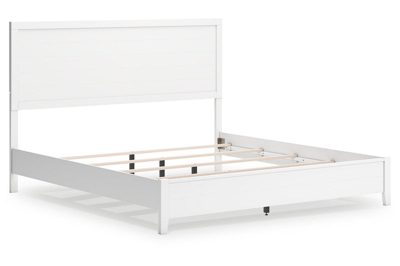 Binterglen White King Panel Bed - Lara FurnitureKing Bed