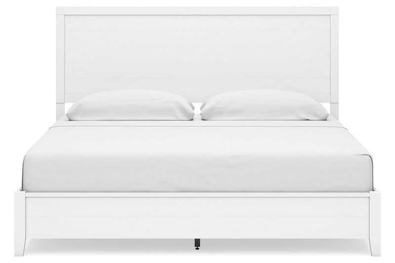 Binterglen White King Panel Bed - Lara FurnitureKing Bed