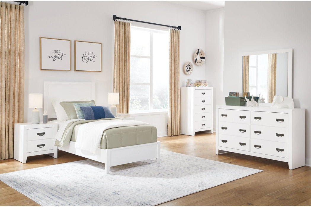 Binterglen White Twin Panel Bed - Gate FurnitureTwin Bed