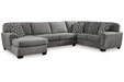 Birkdale Court Gray 3 - Piece Sectional with Chaise - Gate FurnitureSectional
