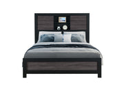 Lisbon Grey/Black Bookcase Full Bed - LISBON-GREY/BLACK-BOOKCASE FB