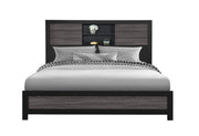 Lisbon Grey/Black Bookcase King Bed - LISBON-GREY/BLACK-BOOKCASE KB