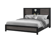Lisbon Grey/Black Bookcase King Bed - LISBON-GREY/BLACK-BOOKCASE KB