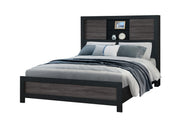 Lisbon Grey/Black Bookcase Queen Bed Group - LISBON-GREY/BLACK-BOOKCASE QBG