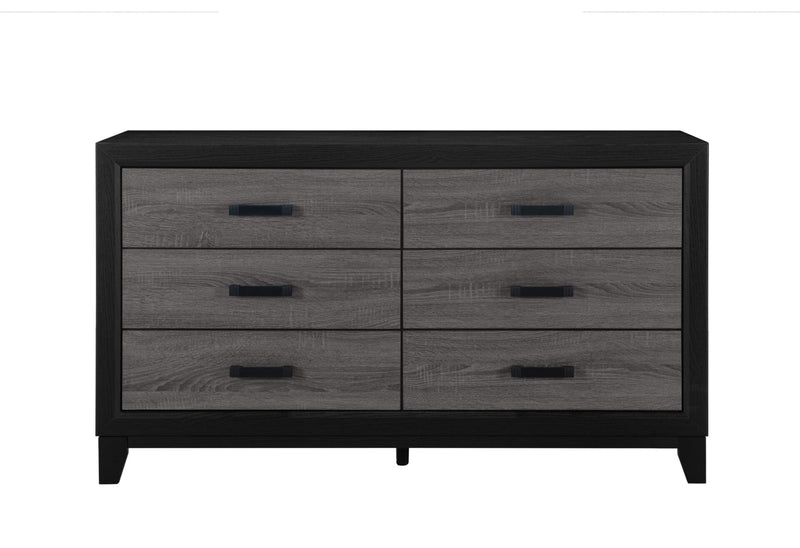 Lisbon Grey/Black Bookcase Twin Bed, Dresser, Mirror And Nightstand - LISBON-GREY/BLACK-BOOKCASE TB DR MR NS