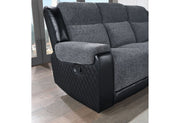 U5914 Grey/Black Console Reclining Loveseat - U5914-GREY/BLACK-CRLS