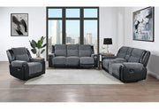 U5914 Grey/Black Reclining Sofa - U5914-GREY/BLACK-RS