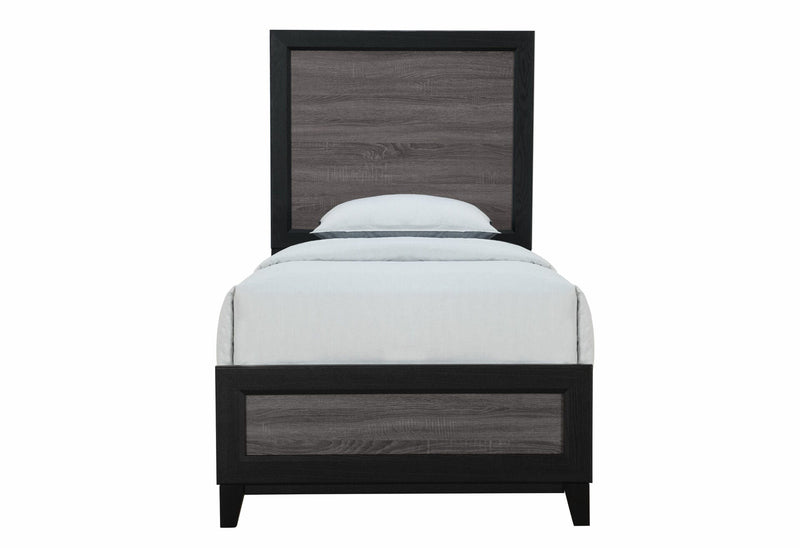 Lisbon Grey And Black Twin Bed - LISBON-GREY/BLACK-TB