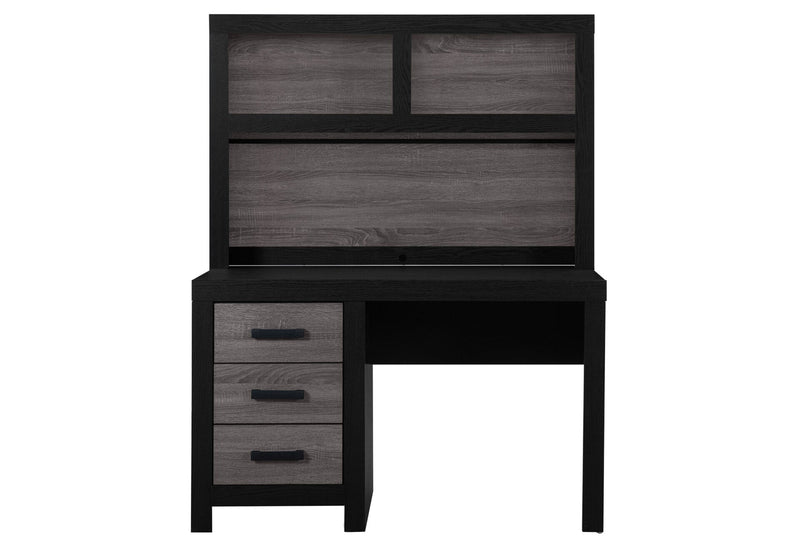 Lisbon Grey/Black Twin Bed, Dresser, Mirror And Nightstand - LISBON-GREY/BLACK-TB+DR+MR+NS