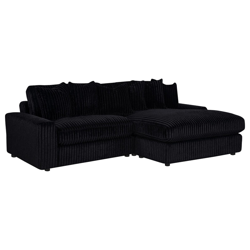 Blaine Upholstered Reversible Chaise Sectional Sofa Black - 509889
