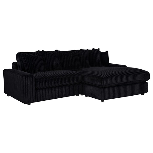 Blaine Upholstered Reversible Chaise Sectional Sofa Black - 509889