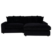 Blaine Upholstered Reversible Chaise Sectional Sofa Black - 509889