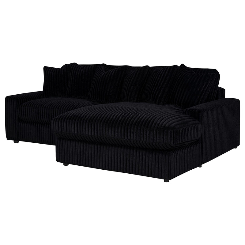 Blaine Upholstered Reversible Chaise Sectional Sofa Black - 509889