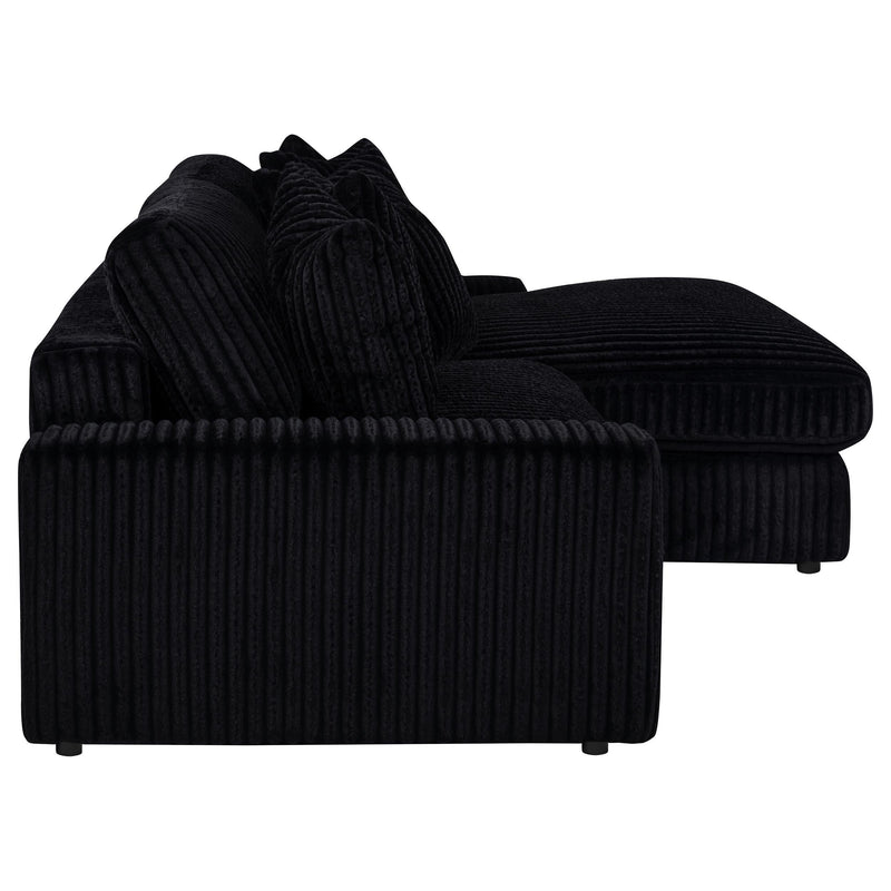 Blaine Upholstered Reversible Chaise Sectional Sofa Black - 509889