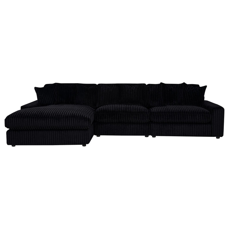 Blaine Upholstered Reversible Chaise Sectional Sofa Black - 509889-SET