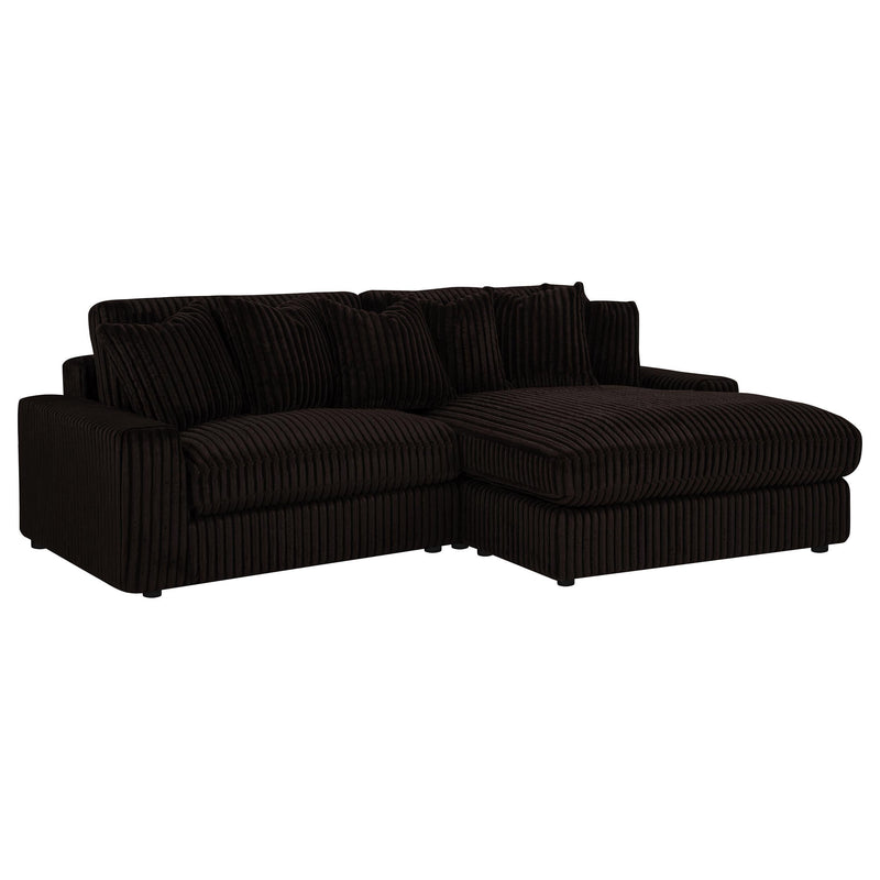 Blaine Upholstered Reversible Chaise Sectional Sofa Chocolate - 509879