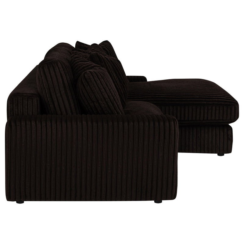 Blaine Upholstered Reversible Chaise Sectional Sofa Chocolate - 509879