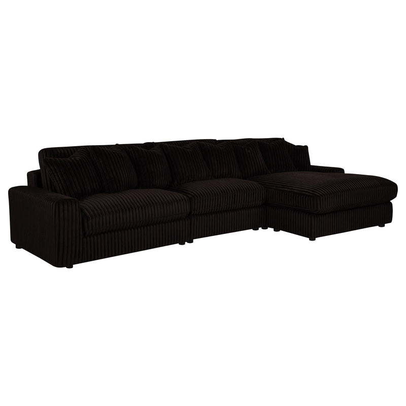 Blaine Upholstered Reversible Chaise Sectional Sofa Chocolate  - 509879-SET