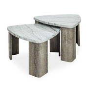 Blaire - Gray 2-Piece Nesting Coffee Table Set with Extended width: 64". - T138-C-Table