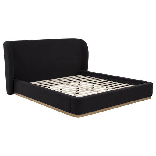 Blaire Upholstered California King Wingback Platform Bed Black - 315967BLKKW