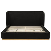 Blaire Upholstered Eastern King Wingback Platform Bed Black - 315967BLKKE