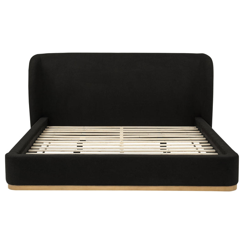 Blaire Upholstered Eastern King Wingback Platform Bed Black - 315967BLKKE