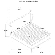Blaire Upholstered Queen Wingback Platform Bed Black - 315967BLKQ
