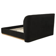 Blaire Upholstered Queen Wingback Platform Bed Black - 315967BLKQ