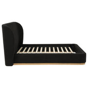 Blaire Upholstered Queen Wingback Platform Bed Black - 315967BLKQ